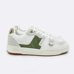 Baskets Kaki & Doree En Cuir - Modele Hazel