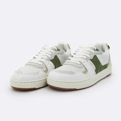 Baskets Kaki & Doree En Cuir - Modele Hazel