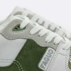 Baskets Kaki & Doree En Cuir - Modele Hazel