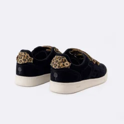 Baskets Noir & Leopard