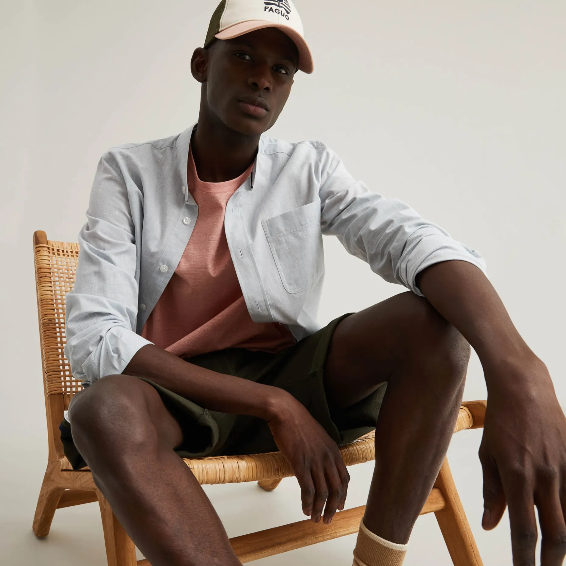 Casquette Rose Clair & Kaki