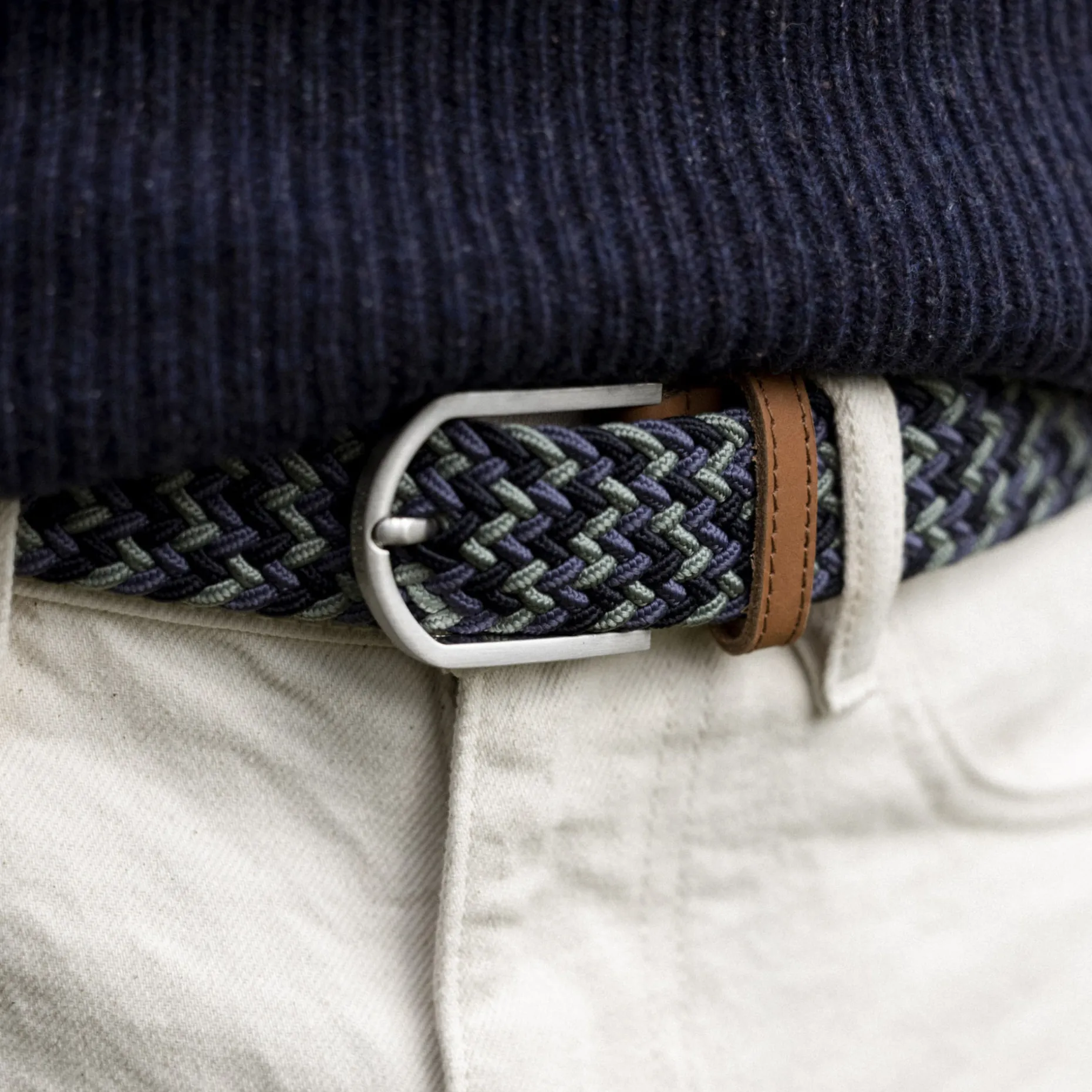Ceinture Bleu Marine & Vert Fonce