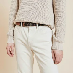 Ceinture Bordeaux & Camel