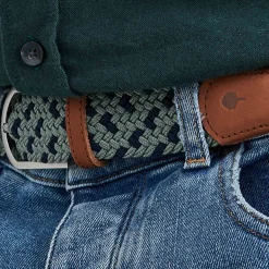 Ceinture En Polyester Recycle Et Elasthanne Vert & Bleu - Modele Belt