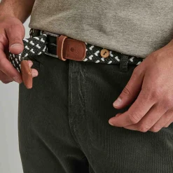 Ceinture En Polyester Recycle Et Elasthanne Vert & Ecru - Modele Belt