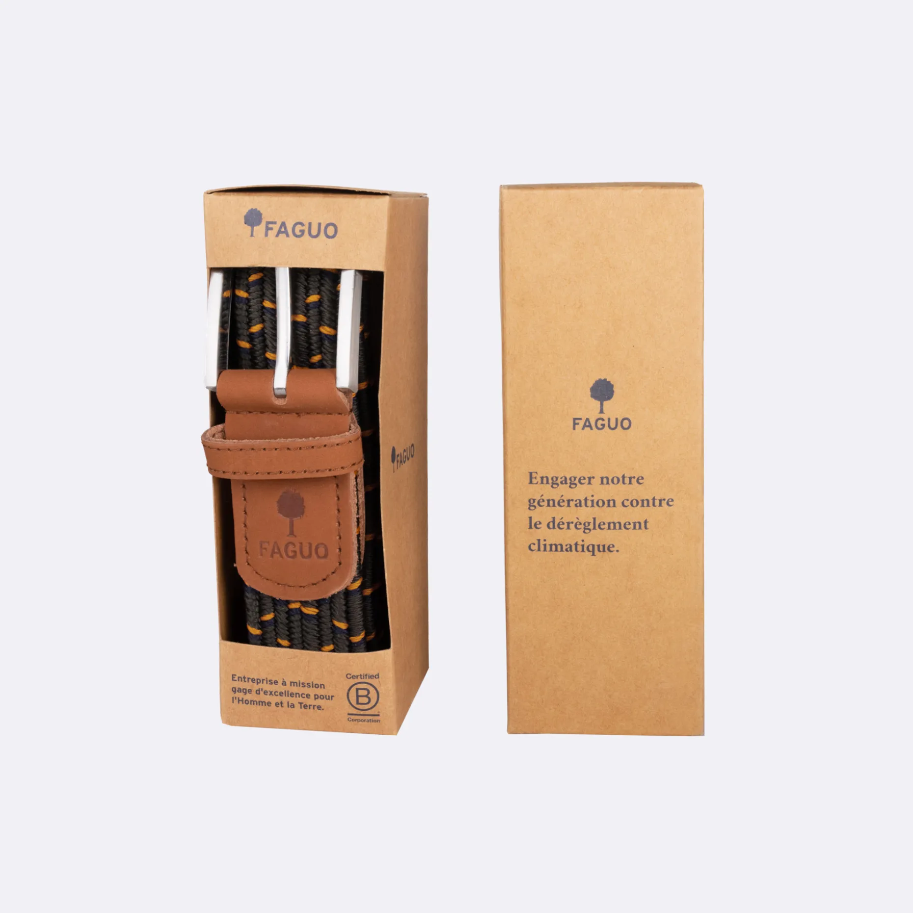 Ceinture Kaki & Orange