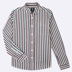 Chemise A Rayures Blanches, Bleues & Bordeaux