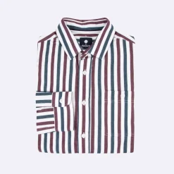Chemise A Rayures Blanches, Bleues & Bordeaux