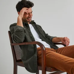 Chemise Classique Kaki Foncee