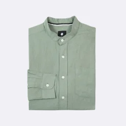 Chemise Col Mao Vert Clair