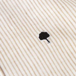 Chemise Manche Longue Beige Raye Camel