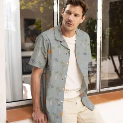 Chemise Manches Courtes Vert Clair