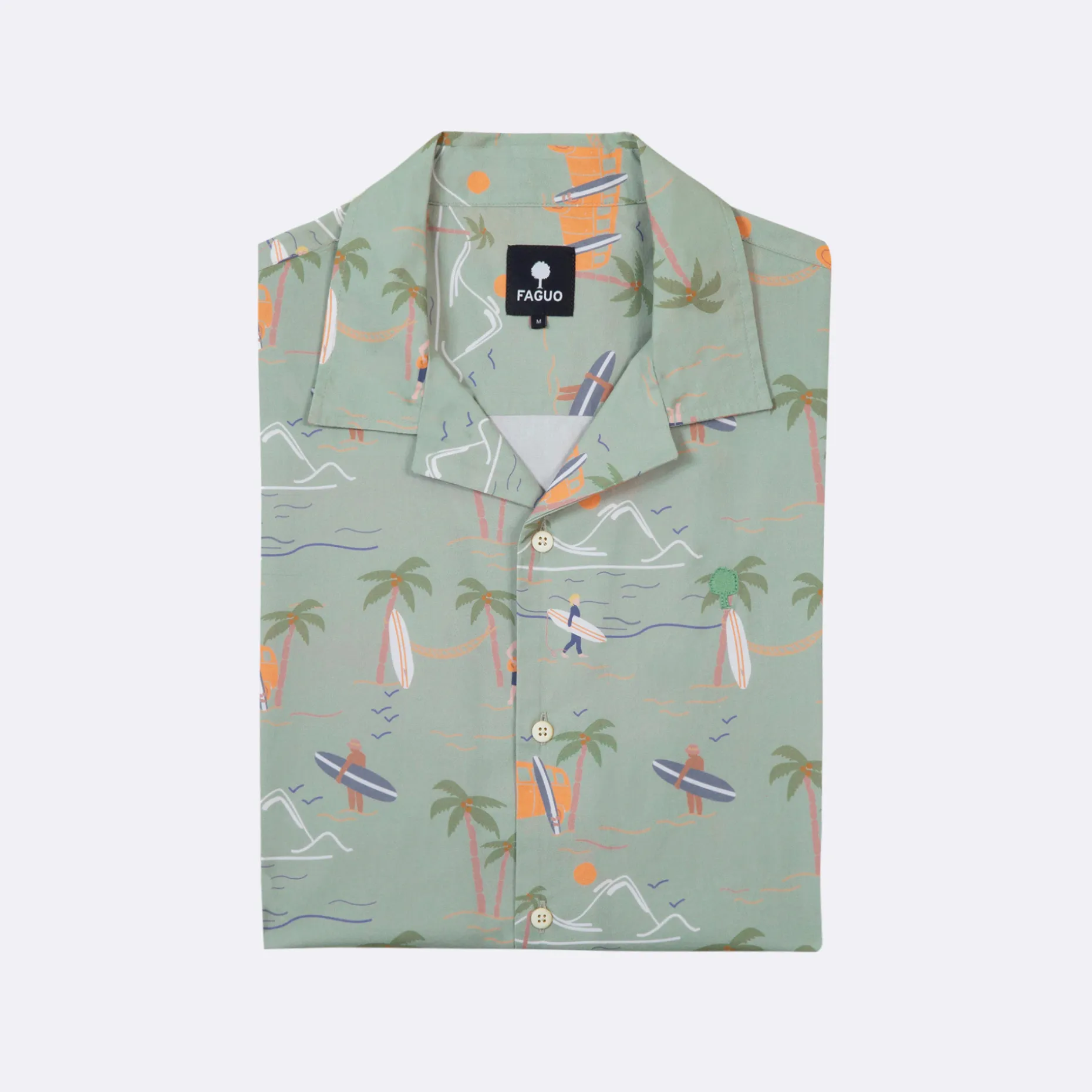 Chemise Manches Courtes Vert Clair