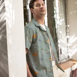 Chemise Manches Courtes Vert Clair