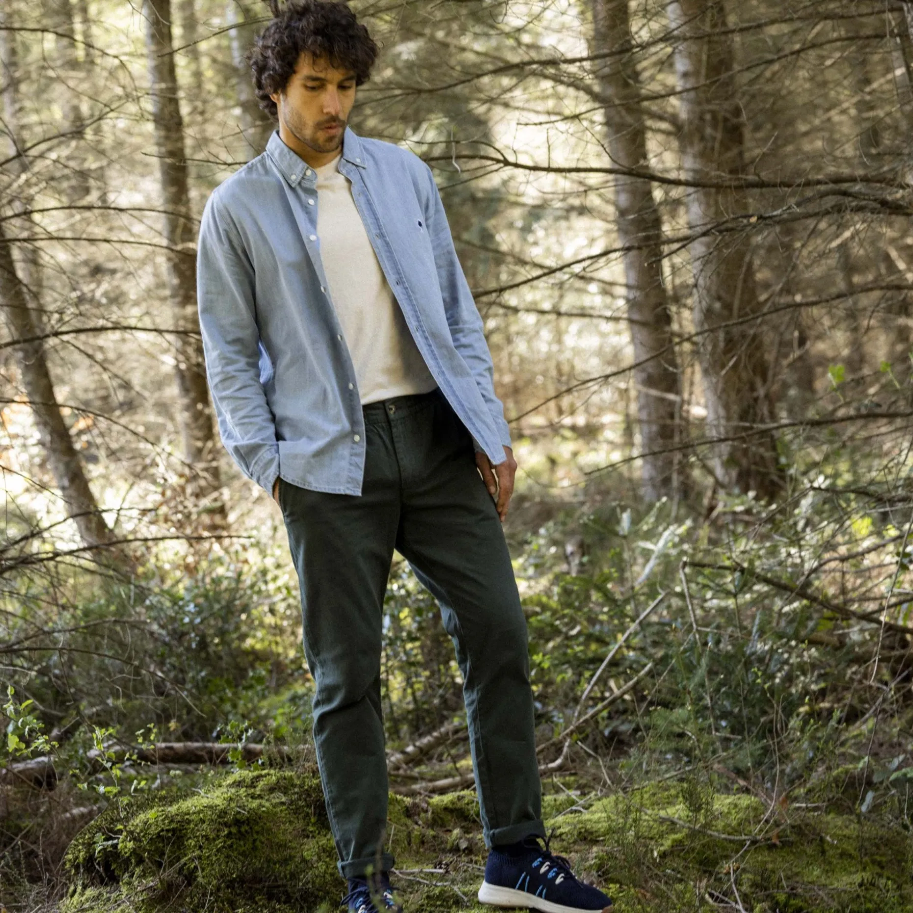 Pantalon Vert Fonce Coupe Fuselee