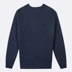 Pull Col Boutonne Bleu Marine