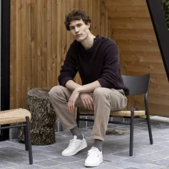 Pull Col Boutonne Bordeaux Fonce