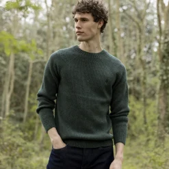 Pull Col Boutonne Vert