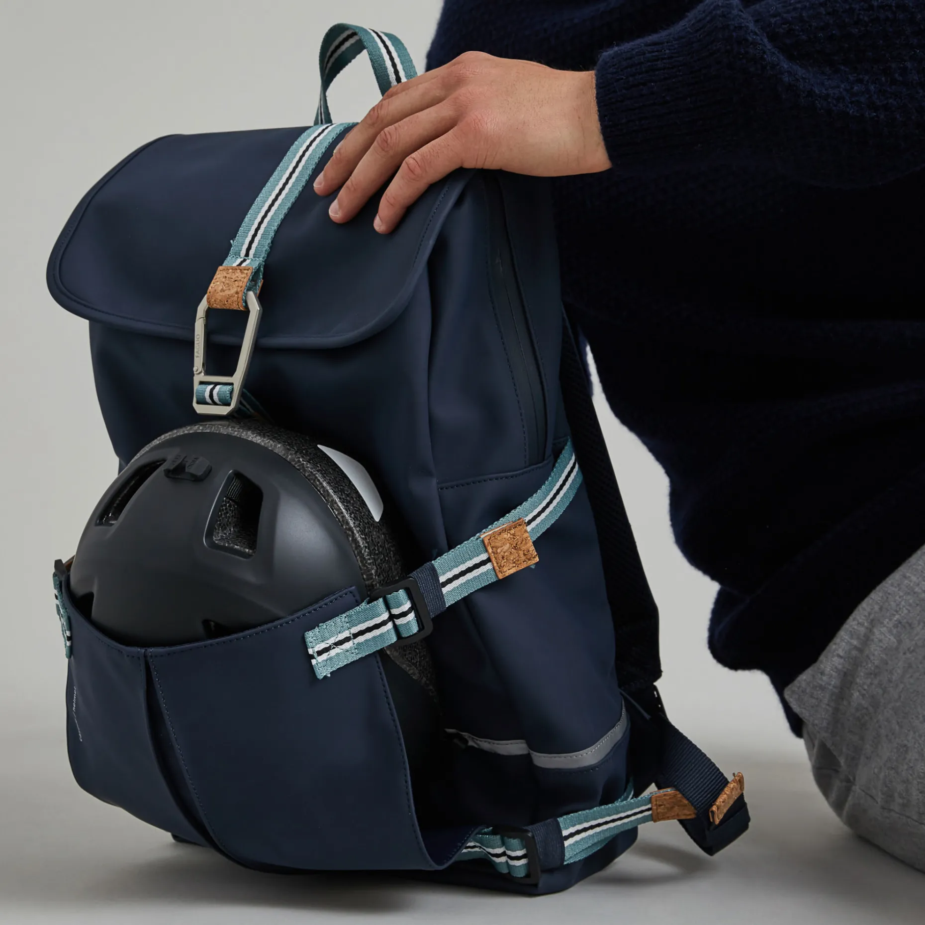 Sac A Dos En Polyester Recycle Bleu Marine - Modele Commuter