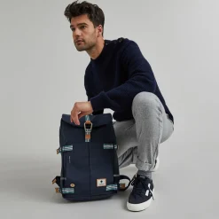 Sac A Dos En Polyester Recycle Bleu Marine - Modele Commuter