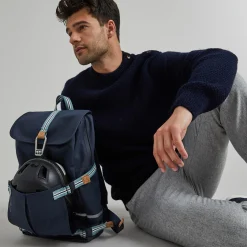 Sac A Dos En Polyester Recycle Bleu Marine - Modele Commuter