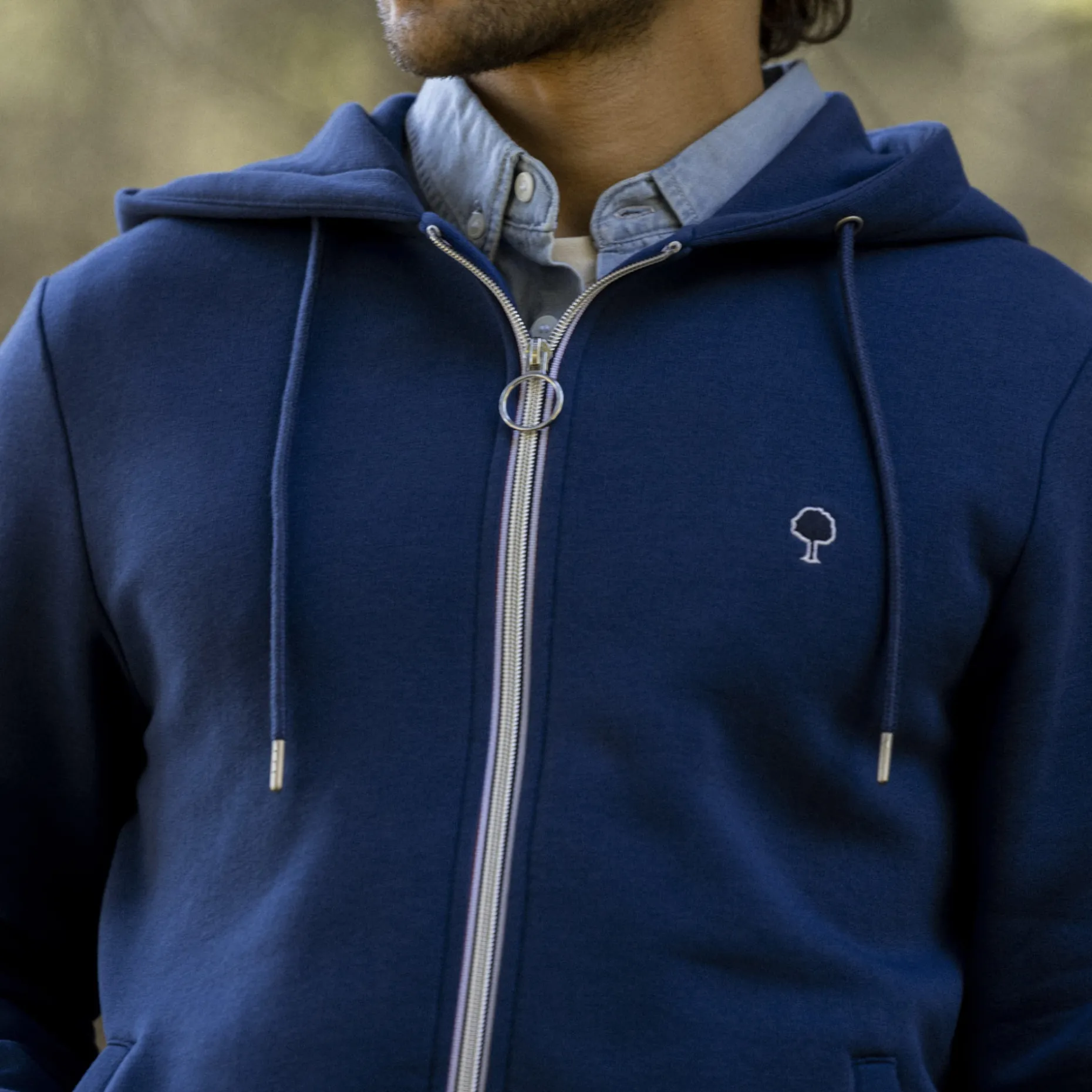 Sweat A Capuche Bleu Indigo