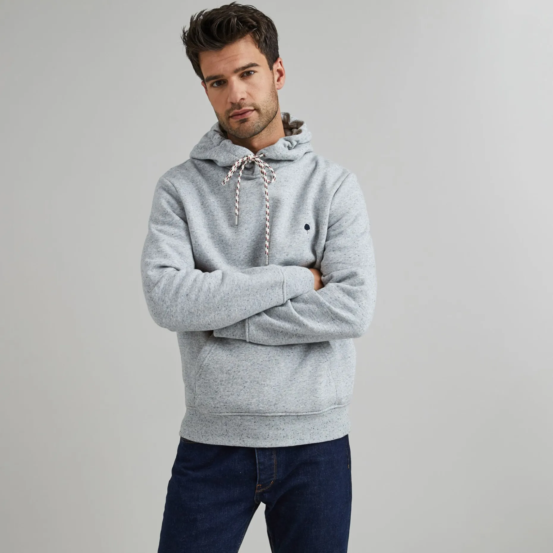 Sweat A Capuche Gris Chine
