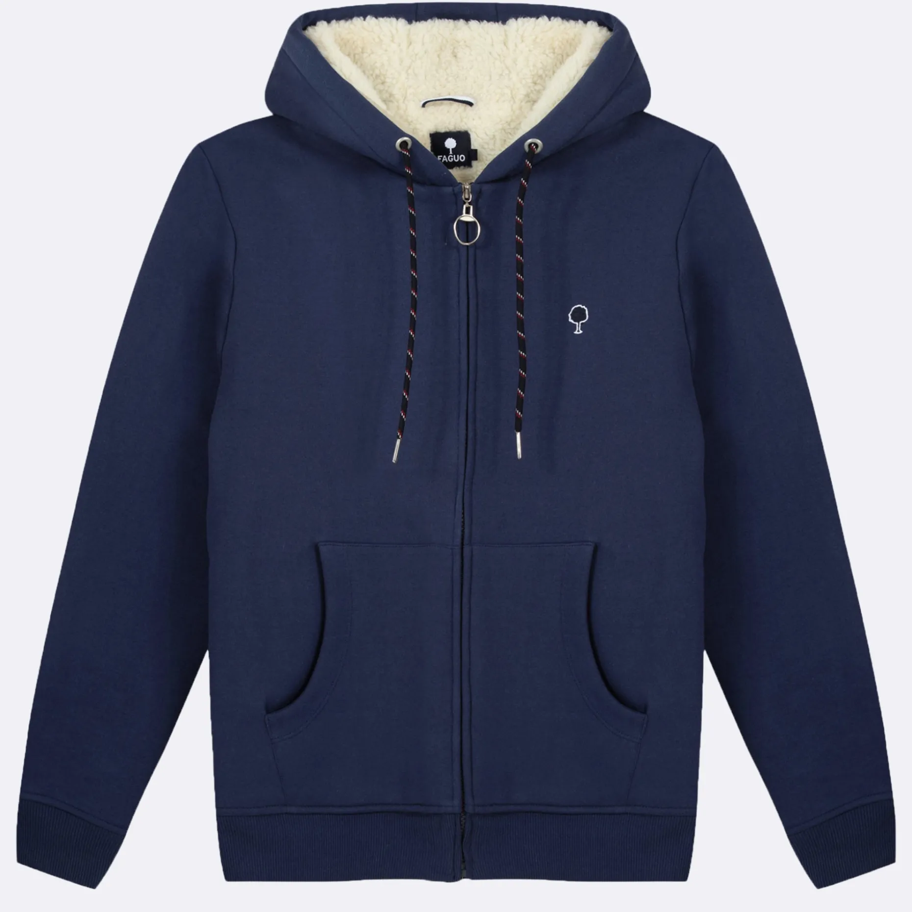 Sweat A Capuche Sherpa Bleu Marine
