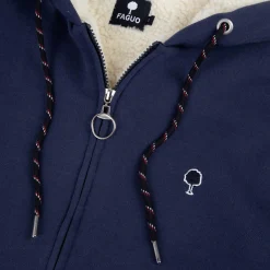 Sweat A Capuche Sherpa Bleu Marine