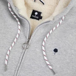 Sweat A Capuche Sherpa Gris Chine
