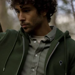 Sweat A Capuche Vert Fonce