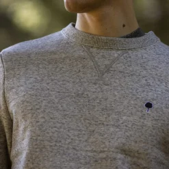 Sweat Col Rond Gris Chine Clair