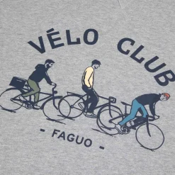 Sweat Col Rond Gris Chine Velo Club