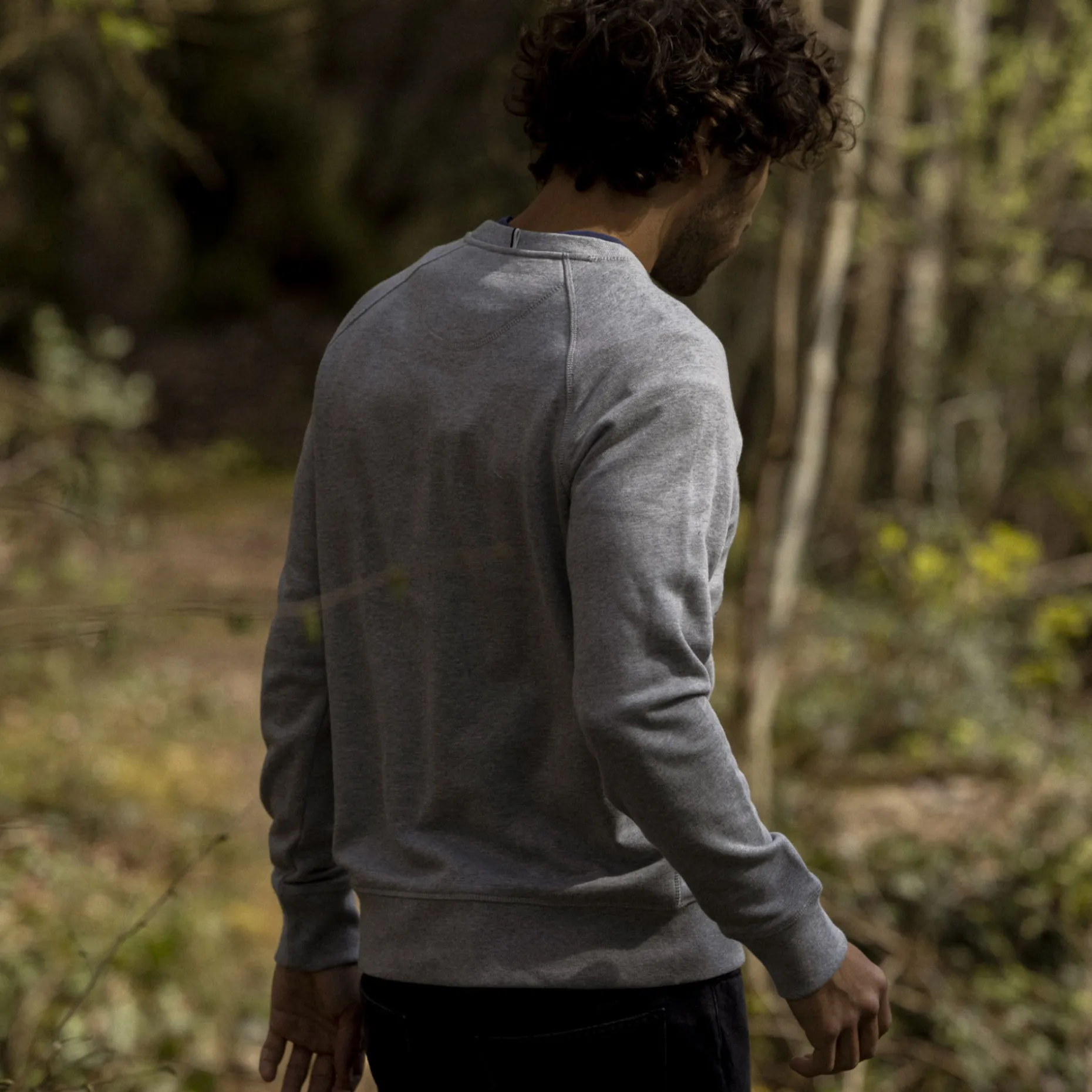 Sweat Col Rond Gris Chine Velo Club