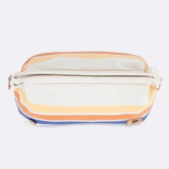 Trousse De Toilette Ecrue A Rayures Pastel Vegan