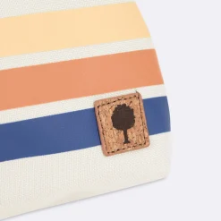 Trousse De Toilette Ecrue A Rayures Pastel Vegan