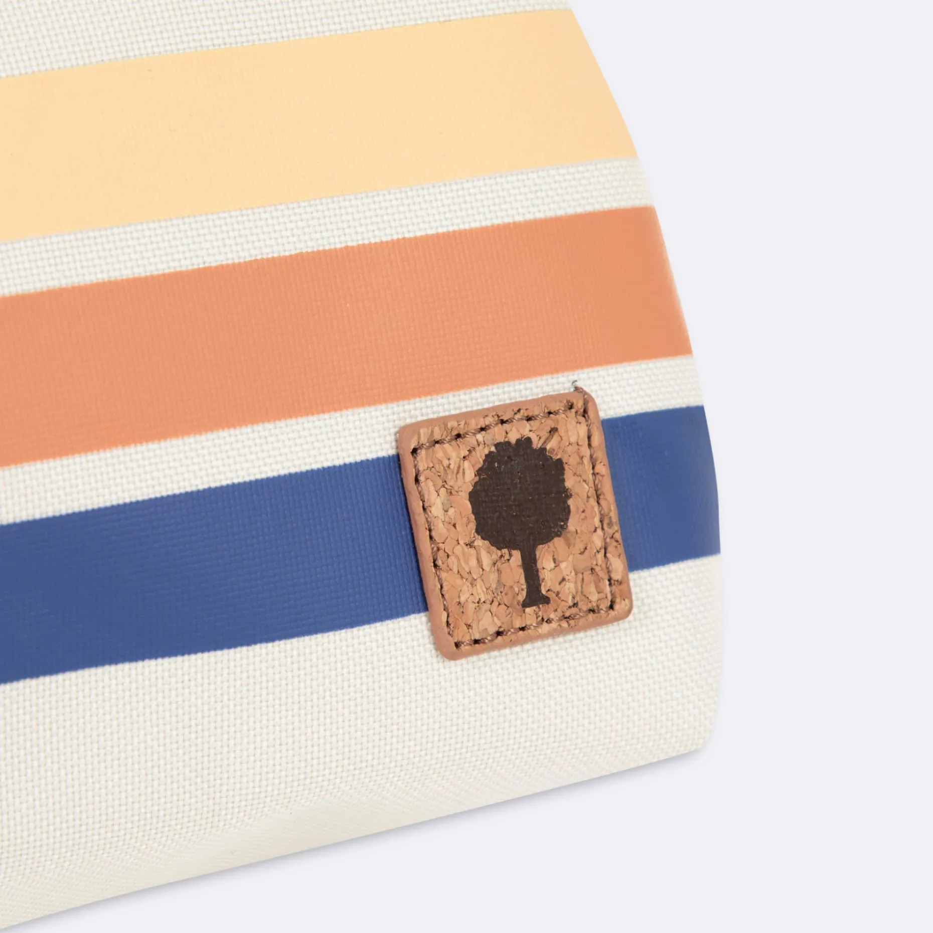 Trousse De Toilette Ecrue A Rayures Pastel Vegan