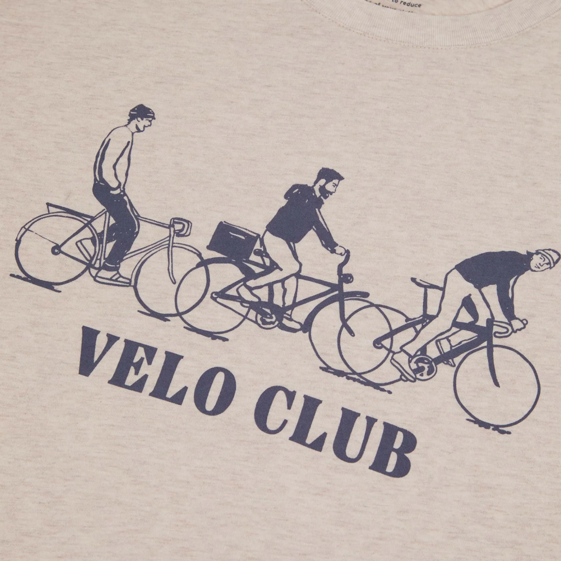 T-Shirt Col Rond Beige Chine Velo Club