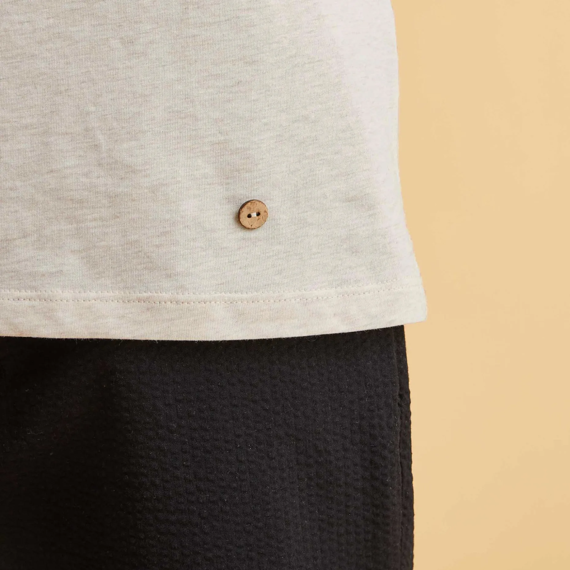 T-Shirt Col Rond Beige Velo