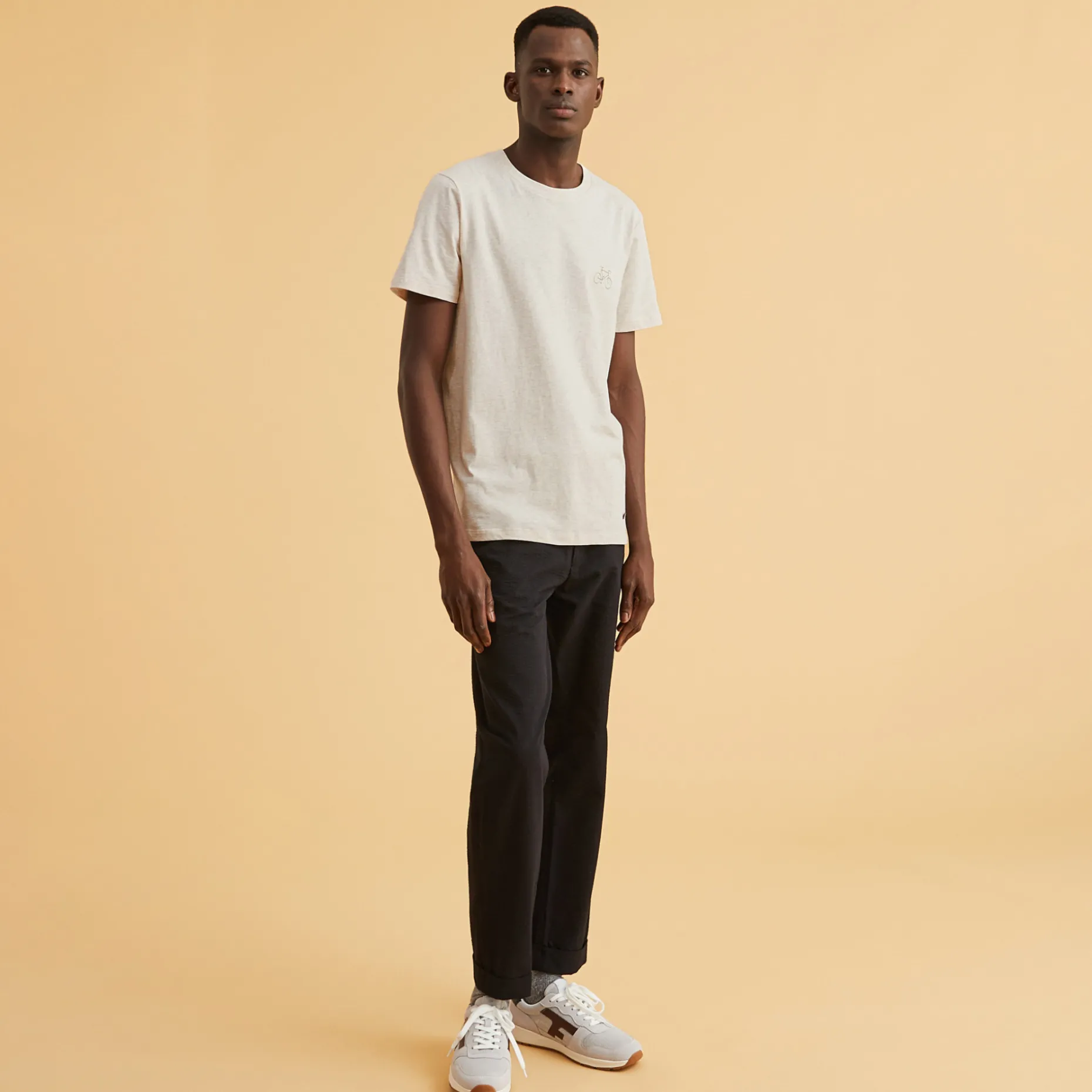 T-Shirt Col Rond Beige Velo