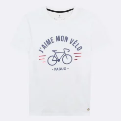 T-Shirt Col Rond Blanc J'Aime Mon Velo