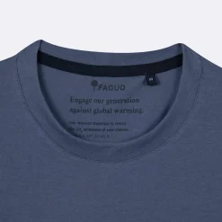 T-Shirt Col Rond Bleu Broderie Velo