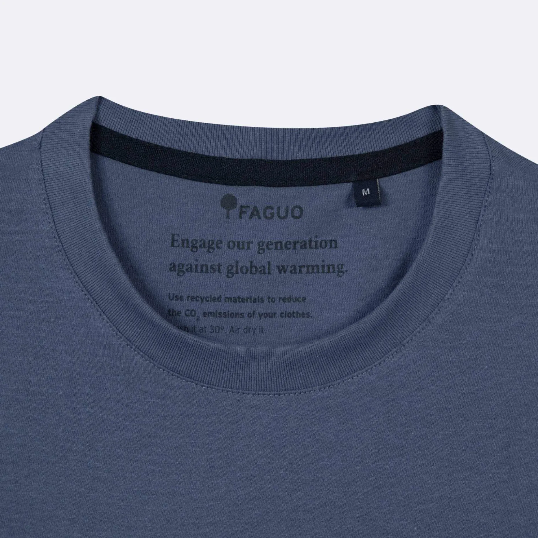 T-Shirt Col Rond Bleu Broderie Velo