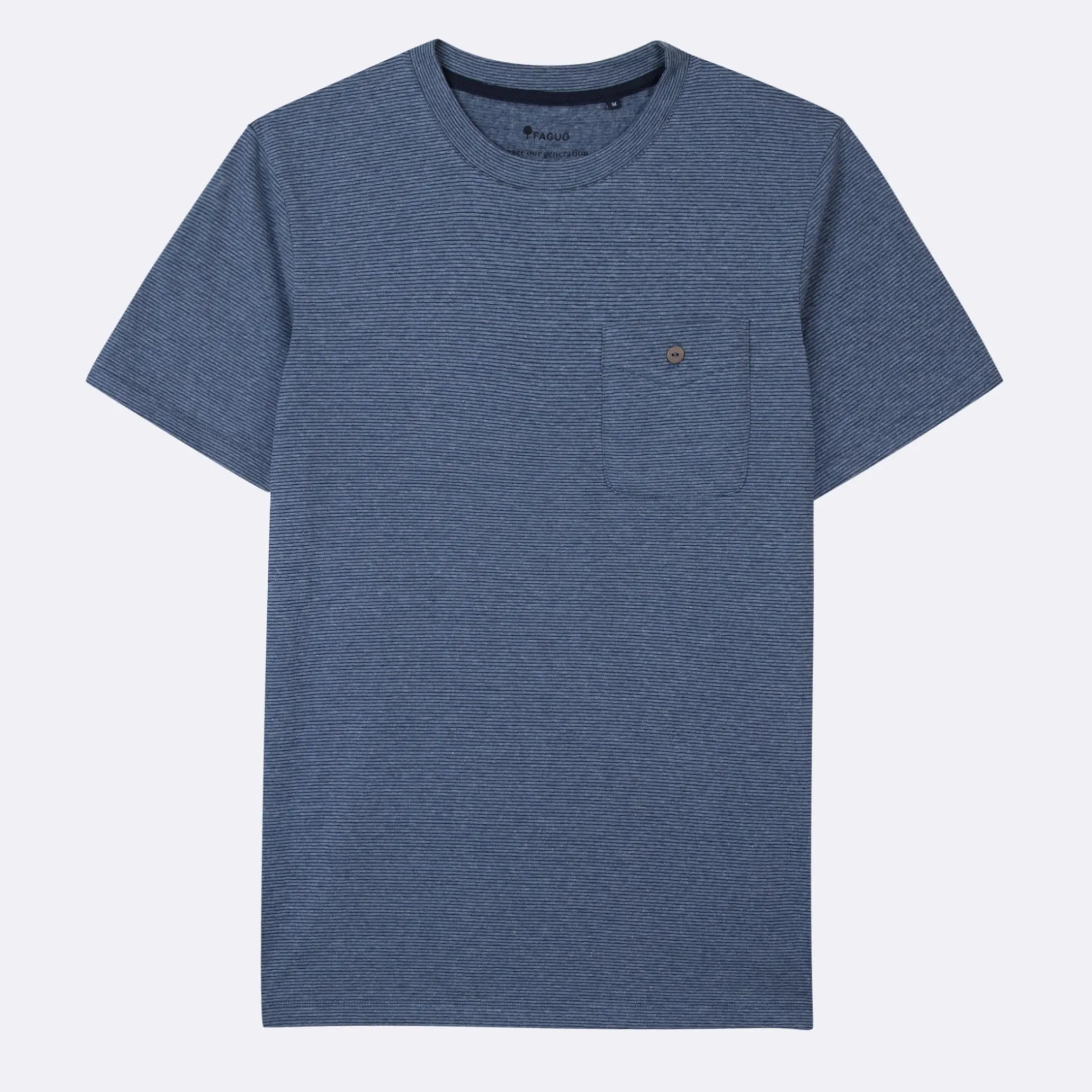 T-Shirt Col Rond Bleu Fonce