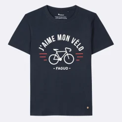 T-Shirt Col Rond Bleu Marine J'Aime Mon Velo