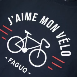 T-Shirt Col Rond Bleu Marine J'Aime Mon Velo