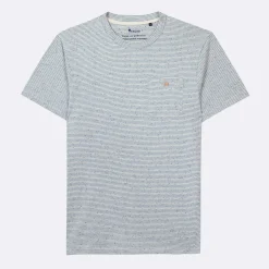 T-Shirt Col Rond Ecru & Bleu Clair