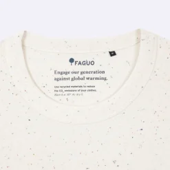 T-Shirt Col Rond Ecru & Multicolore