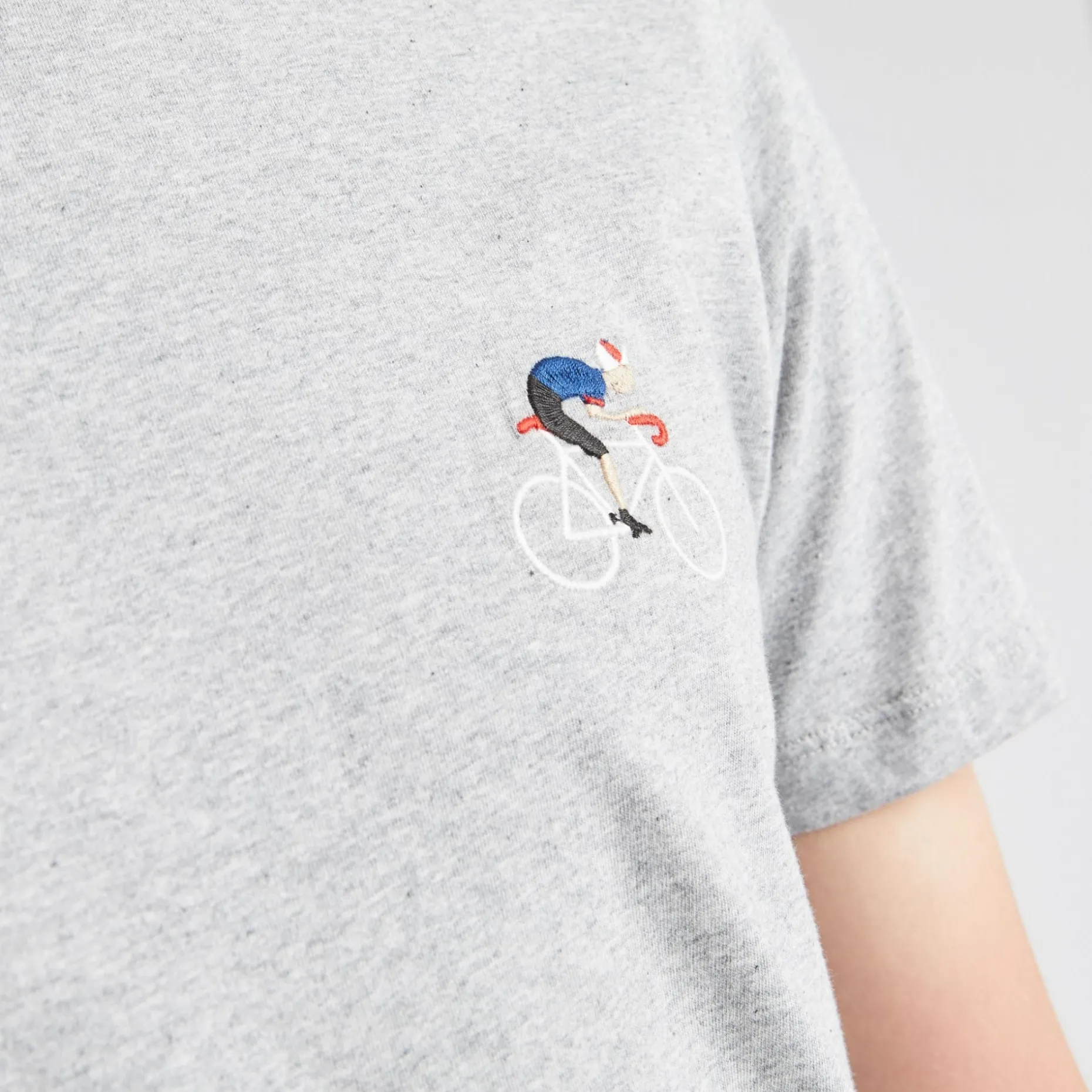 T-Shirt Col Rond Gris Chine Grimpeur