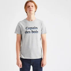 T-Shirt Col Rond Gris Chine Homme Des Bois